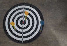 Customer Adoption Scores - bullseye target with darts